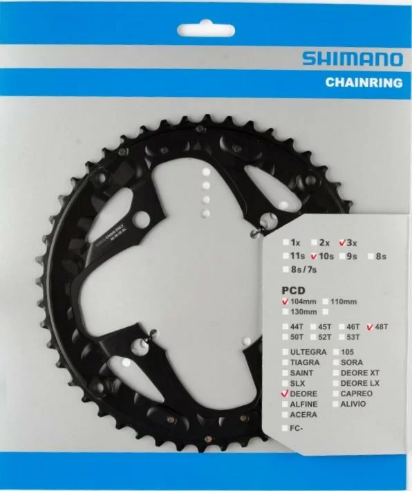Shimano Deore Ab 2014 4-Arm 10-fach 48 Zähne AL-Type Alu Schwarz Für Kettenschutzring Y-10098040 1 Shimano Deore Ab 2014 4-Arm 10-fach 48 Zähne AL-Type Alu Schwarz Für Kettenschutzring Y-10098040