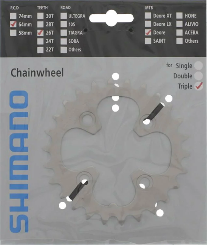 Shimano Deore Ab 2007 26 Zähne U-Type Silber Y-1GY26000 Ersatz: Y-1LD26000 1 Shimano Deore Ab 2007 26 Zähne U-Type Silber Y-1GY26000 Ersatz: Y-1LD26000