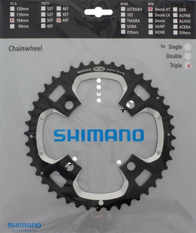 Shimano XT Ab 2008 4-Arm 9-fach 44 Zähne AA-Type IG Alu Schwarz-silber Y-1J198010 1 Shimano XT Ab 2008 4-Arm 9-fach 44 Zähne AA-Type IG Alu Schwarz-silber Y-1J198010
