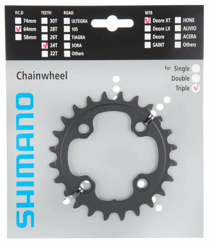 Shimano XT Ab 2011 4-Arm 10-fach 24 Zähne AE-Type Alu Schwarz Y-1LW24000 1 Shimano XT Ab 2011 4-Arm 10-fach 24 Zähne AE-Type Alu Schwarz Y-1LW24000