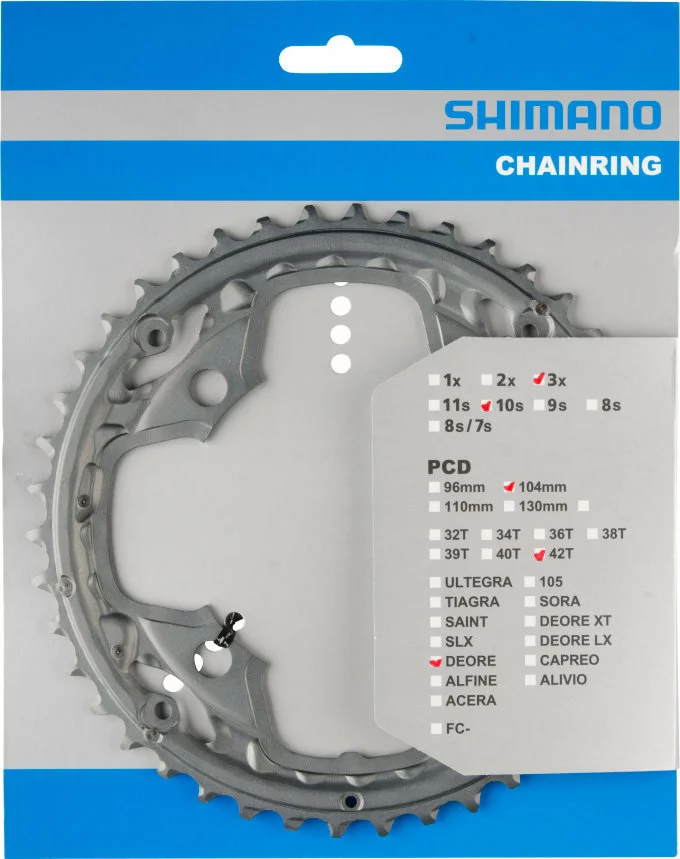 Shimano Deore Ab 2012 4-Arm 10-fach 42 Zähne AE-Type Alu Grau Für Kettenschutz Y-1MZ98030 1 Shimano Deore Ab 2012 4-Arm 10-fach 42 Zähne AE-Type Alu Grau Für Kettenschutz Y-1MZ98030