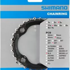 Shimano SLX Ab 2014 4-Arm 10-fach 30 Zähne AN-Type Stahl / Verbundwerkstoff Schwarz Y-1NW98010